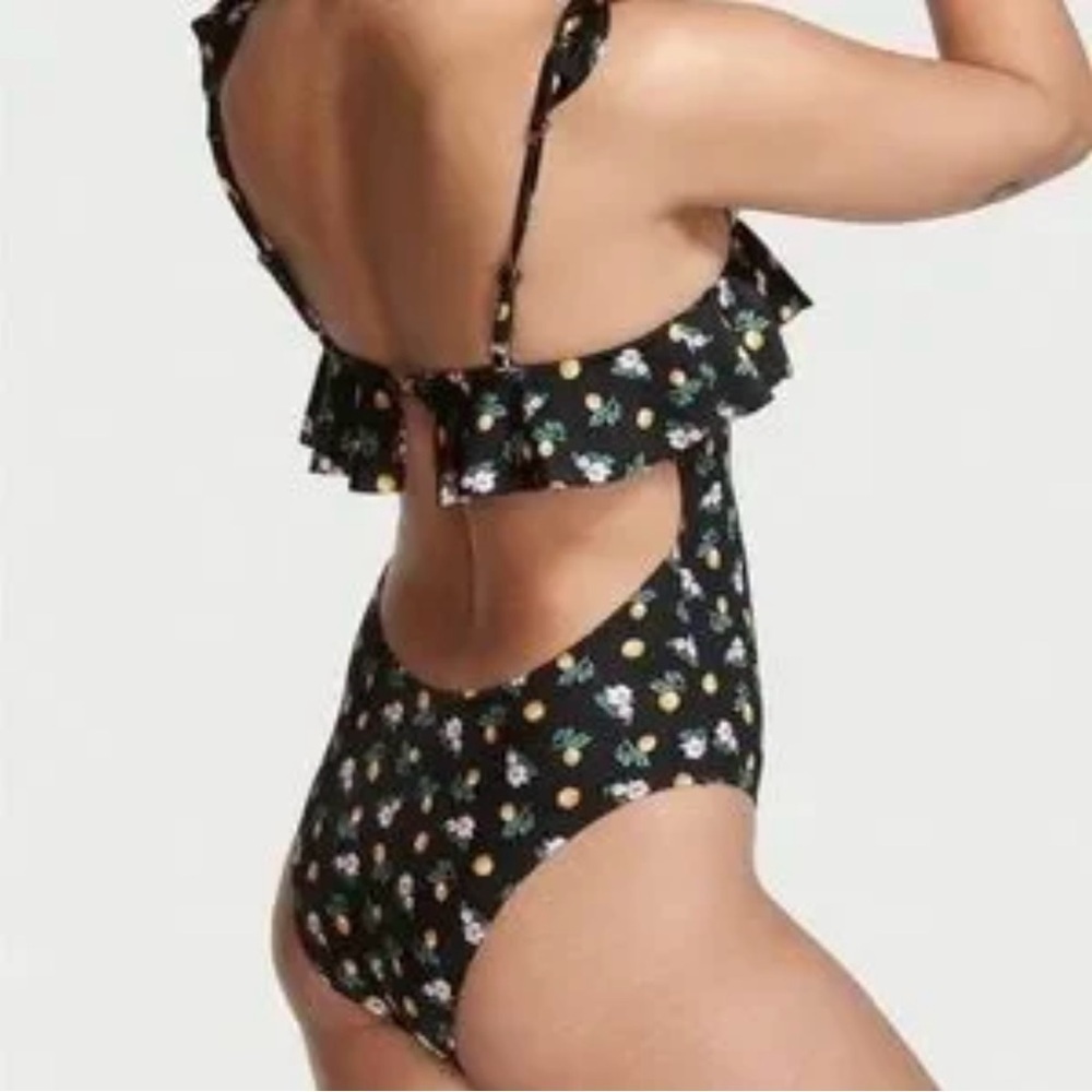 Victoria’s Secret • Lemon Floral Ruffle One-Piece Swimsuit • XL • NWT - Picture 2 of 11